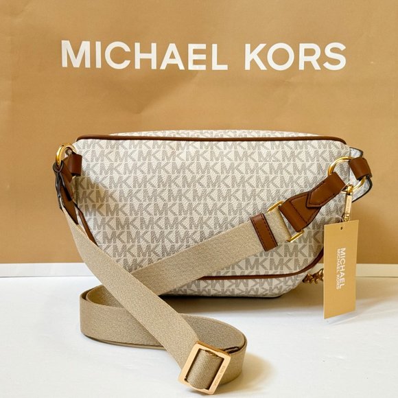 Michael Kors Maisie Waist Fanny Pack Crossbody Sling Bag MK Vanilla - Picture 5 of 15